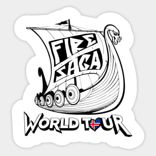 Fire Saga World Tour T-Shirt - White Sticker